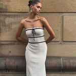 Olivia - Elegant bandeau top og maxi nederdel ensemble