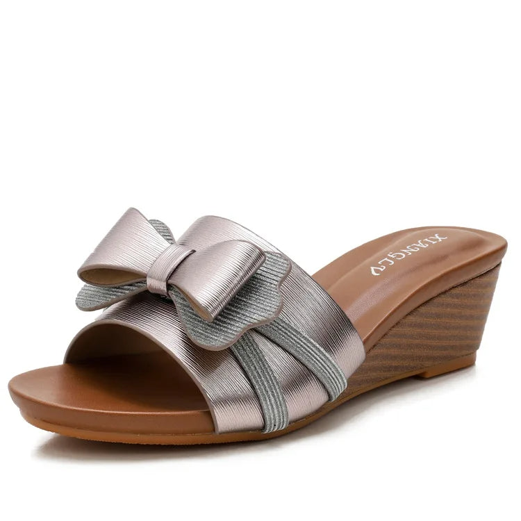 Arabella - Stribede sandaler med sløjfedetalje