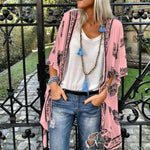 MODA Rød kimono med v-hals og knapper