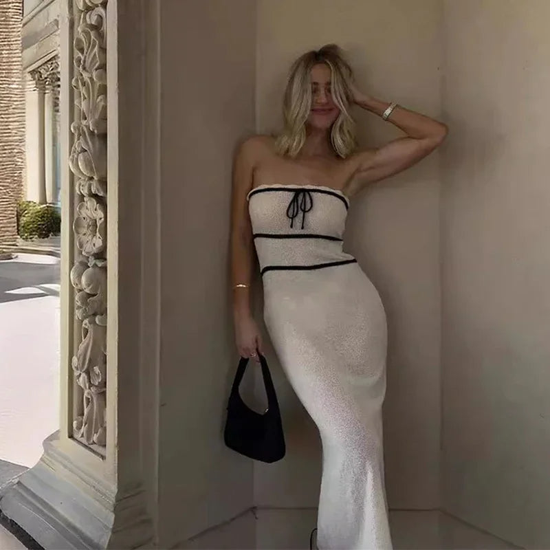 Olivia - Elegant bandeau top og maxi nederdel ensemble