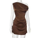 Isabella - Asymmetrisk Ruched Bodycon Minikjole