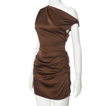 Isabella - Asymmetrisk Ruched Bodycon Minikjole