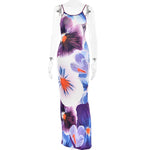 Eloise - midikjole med blomsterprint og blondedetaljer