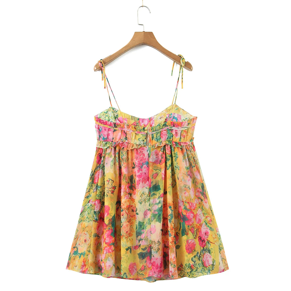 Felicity - Flowy akvarel cami-kjole med blomstertryk