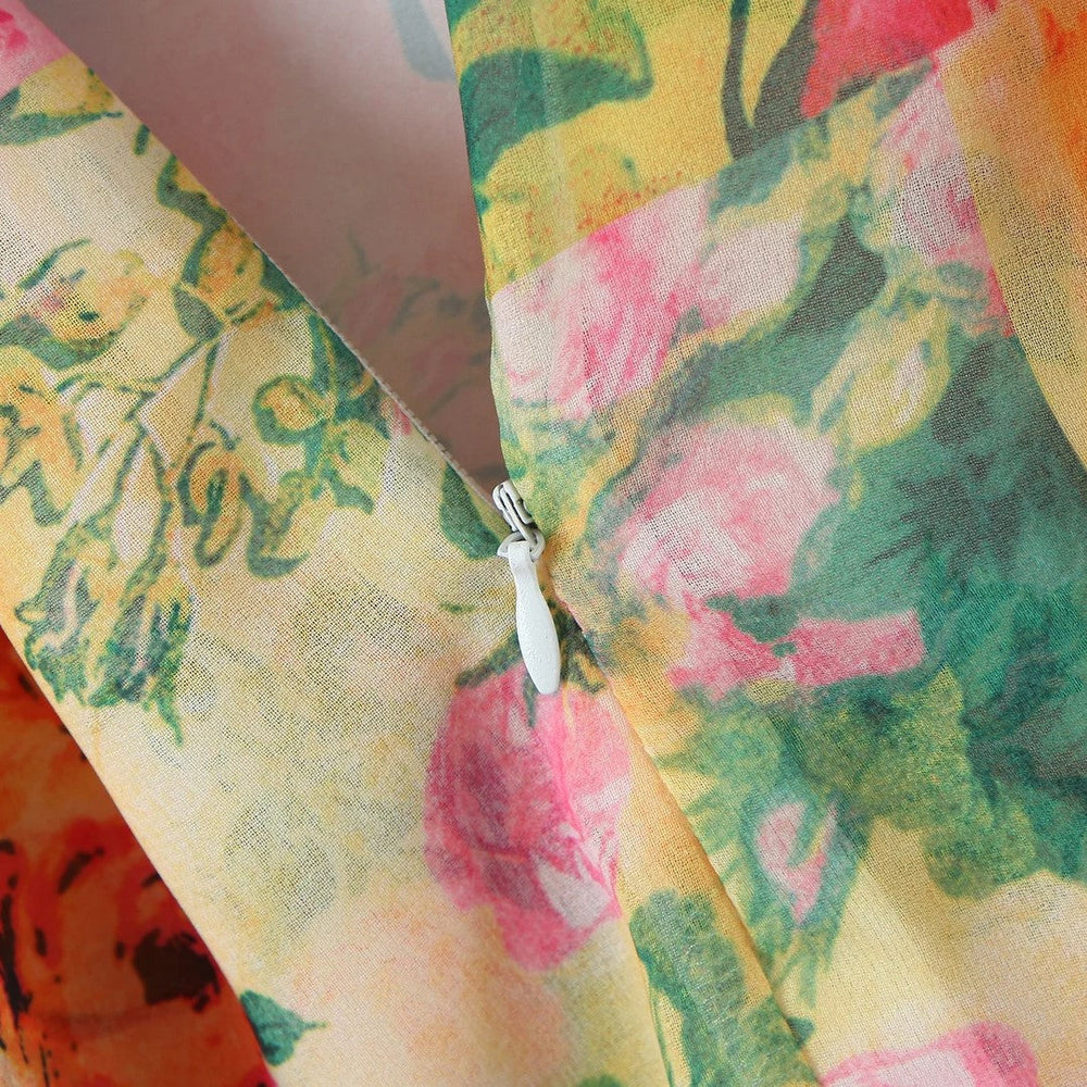 Felicity - Flowy akvarel cami-kjole med blomstertryk