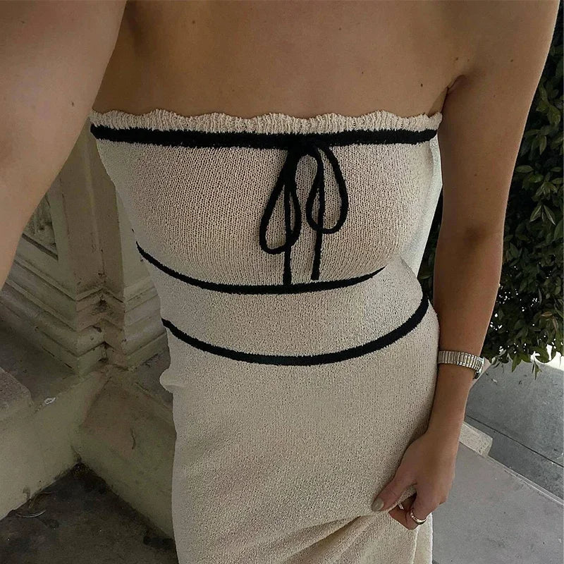 Olivia - Elegant bandeau top og maxi nederdel ensemble