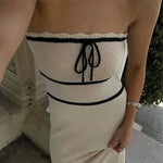 Olivia - Elegant bandeau top og maxi nederdel ensemble