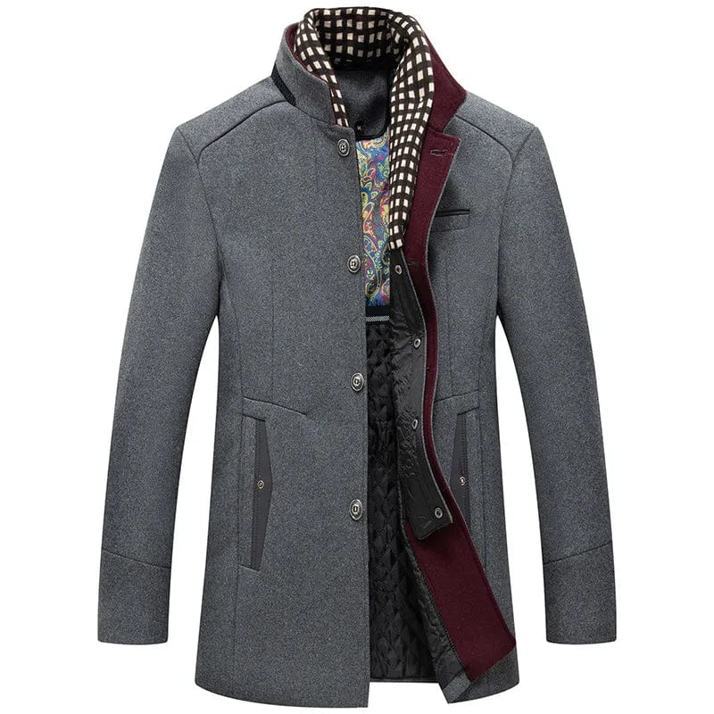 DRAKE - Herre uldblanding trenchcoat med sjalskrave