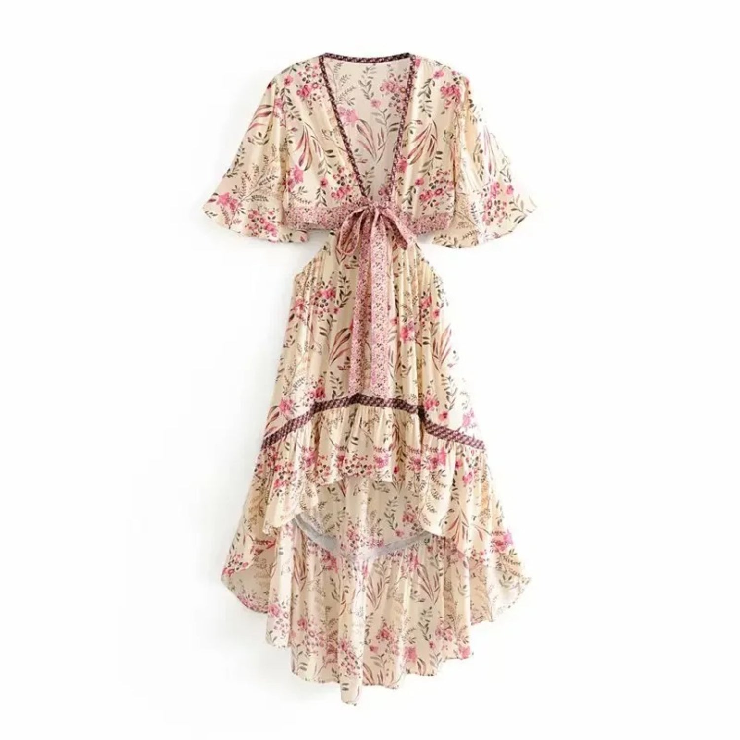 MODA sommerkjole i boheme-stil med blomsterprint