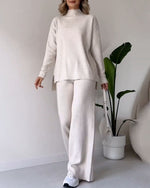 Estella - Chic slit casual two-piece set