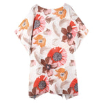 MODA orange blomsterprint åndbar kimono