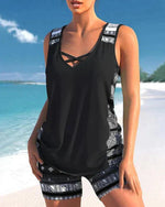 Fay | Tankini med geometrisk print og V-hals