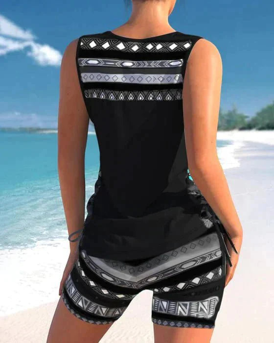 Fay | Tankini med geometrisk print og V-hals