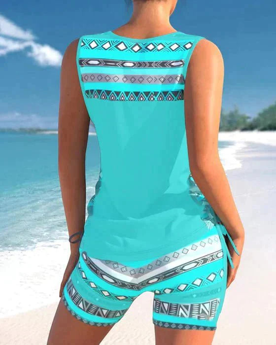 Fay | Tankini med geometrisk print og V-hals