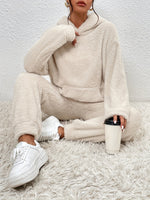 Blødt Loungewear Sæt med Hætte | Polyester Fleece | Hygge & Komfort