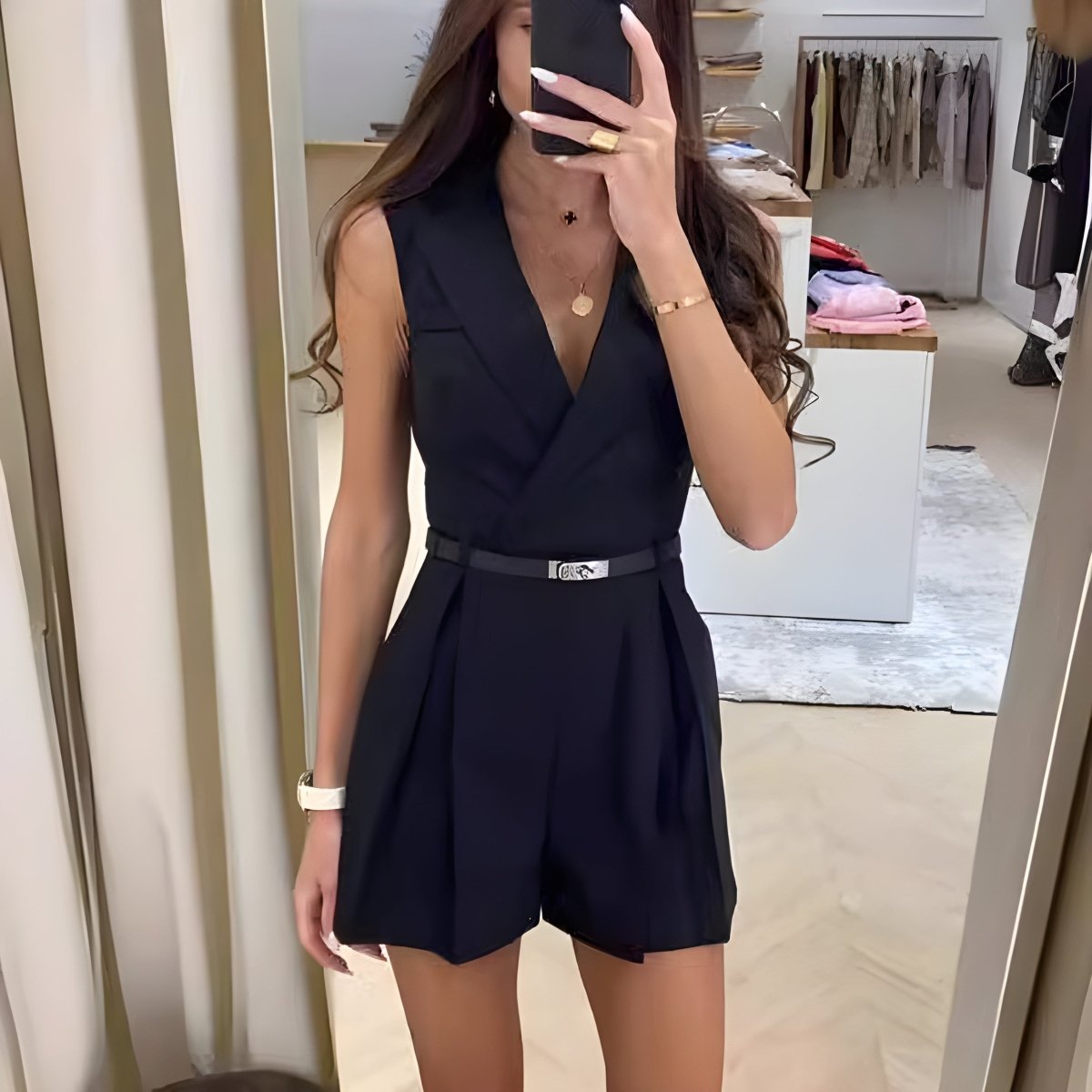 Francheska | Stilfuld Ærmeløs Jumpsuit