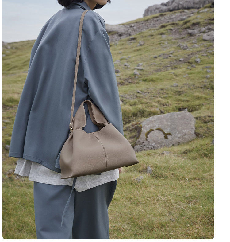 Minchen - Vintage tote-hængetaske i blødt læder
