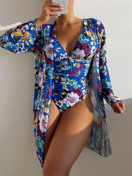 JINA - Blå 3-delt sommerbikini