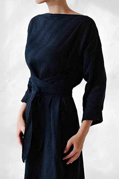 Elegant, stilfuld maxikjole i hør - Liese
