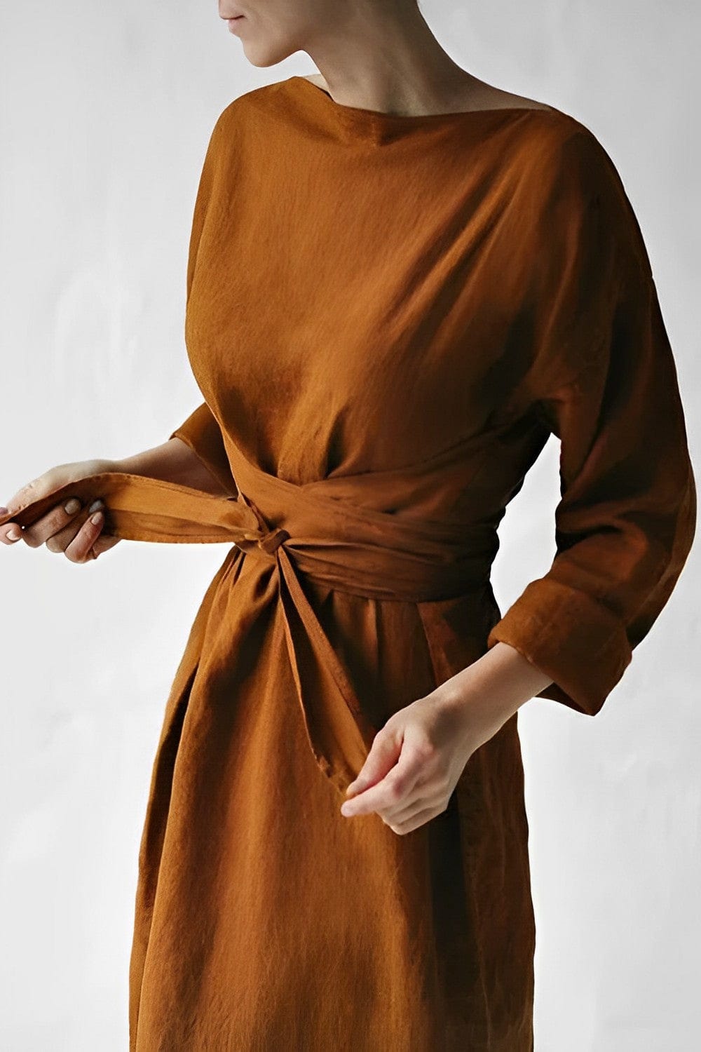 Elegant, stilfuld maxikjole i hør - Liese
