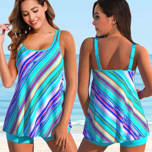Iris l Tankini sæt med stribet print