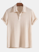 Strikket vaffel-poloshirt - Chen