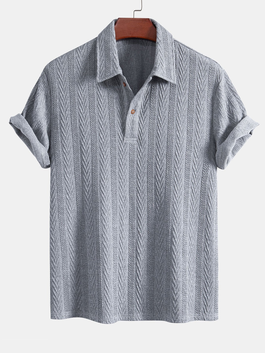 Stilfuld poloshirt i hør til mænd med broderimønster - Valdemar