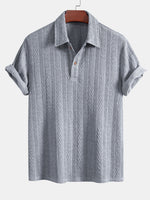 Stilfuld poloshirt i hør til mænd med broderimønster - Valdemar