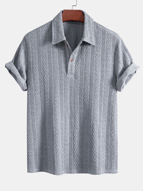 Stilfuld poloshirt i hør til mænd med broderimønster - Valdemar
