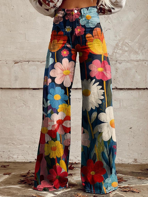 Vide Jeans | Blomsterprint | Legende og Statement-skabende