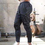 Karlos - Stilfulde cargo-træningsbukser med stretch i Slim-Fit/Muscle-Fit til mænd
