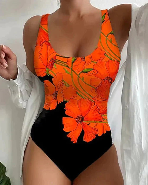 Kelly l Badedragt i ét stykke med blomsterprint