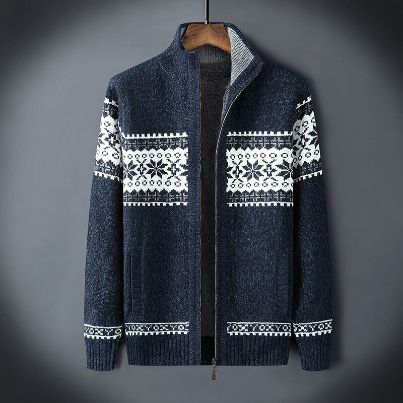 Kenny | Strikket varm fleece-cardigan