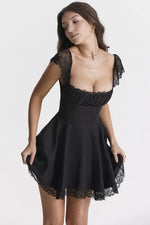 Kyra - Elegant kort midi-solkjole