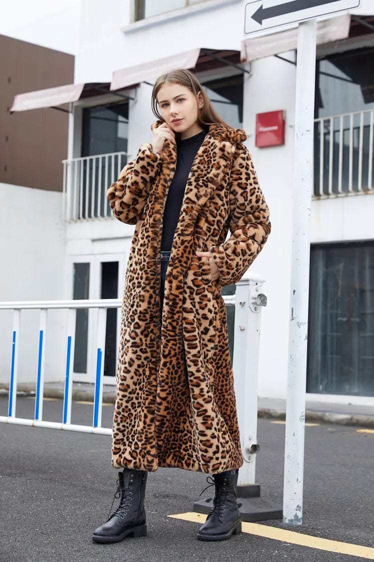 LEE - Leopardfrakke Lockere plysjakke