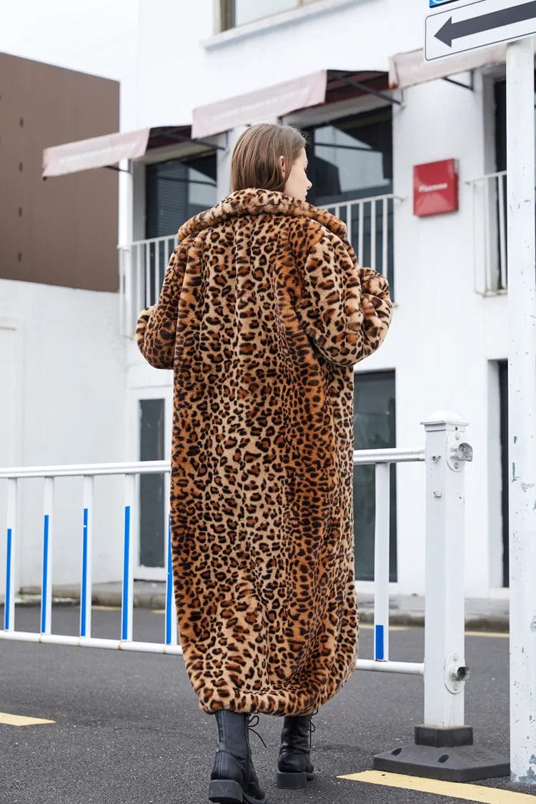 LEE - Leopardfrakke Lockere plysjakke