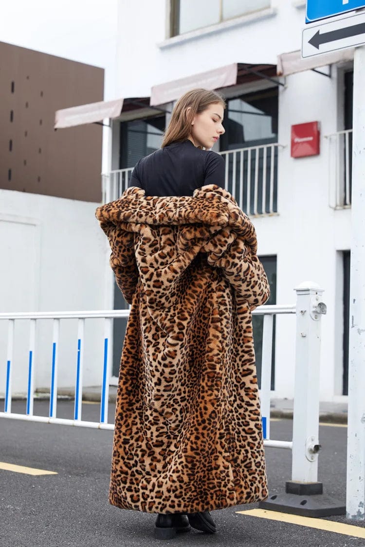 LEE - Leopardfrakke Lockere plysjakke