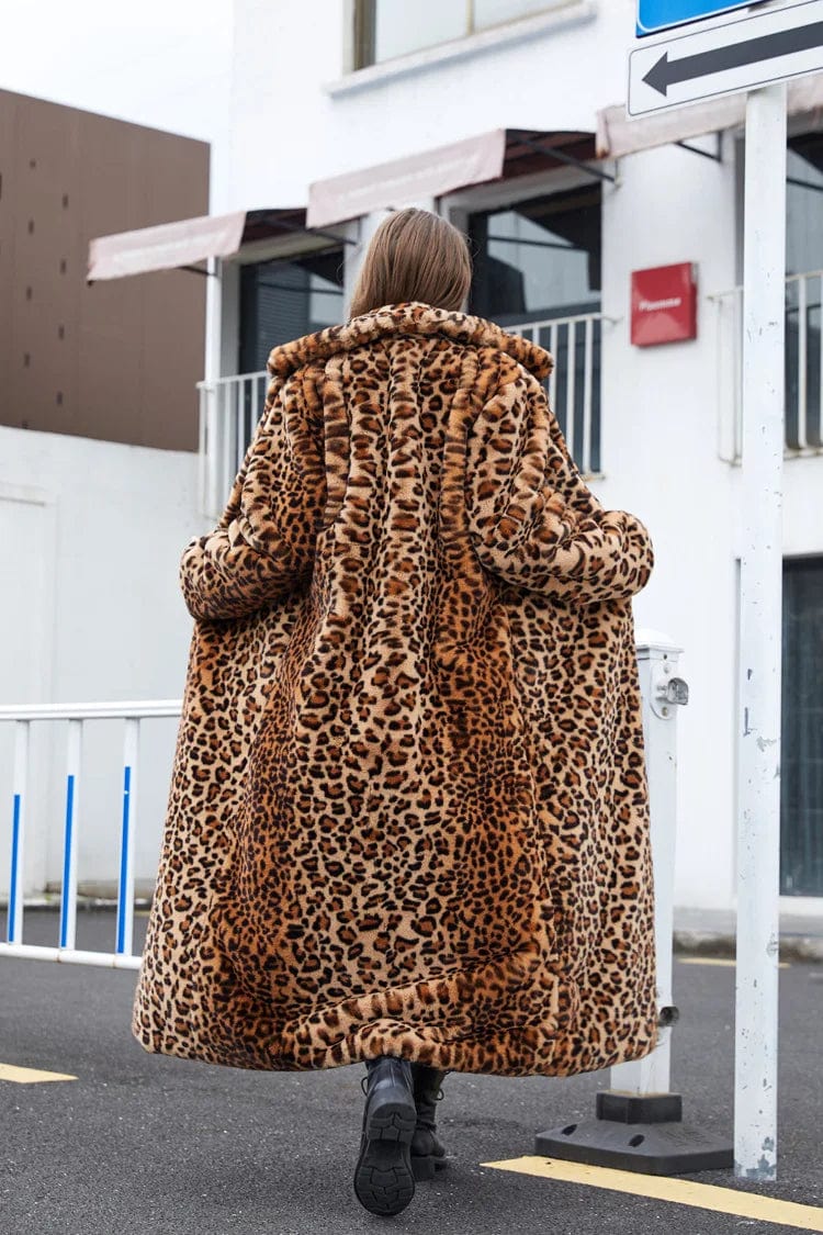 LEE - Leopardfrakke Lockere plysjakke