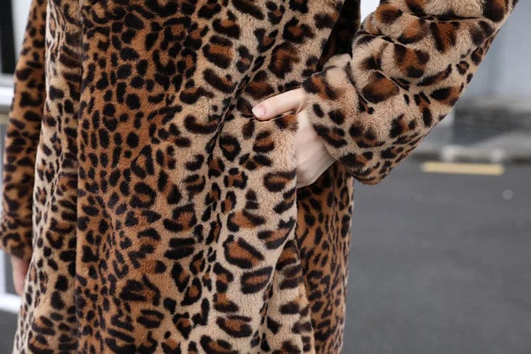 LEE - Leopardfrakke Lockere plysjakke