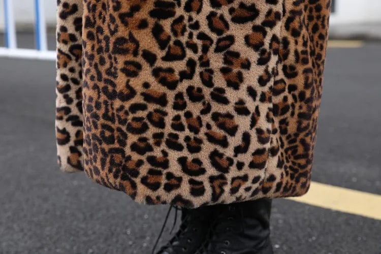LEE - Leopardfrakke Lockere plysjakke