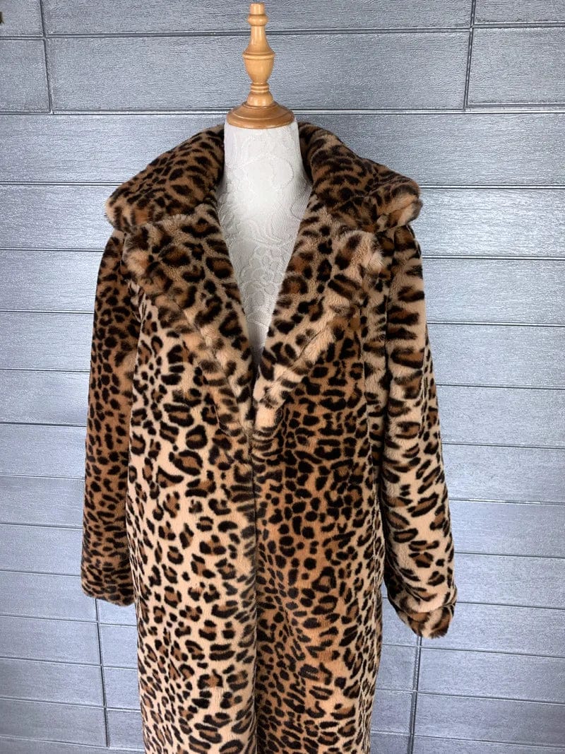 LEE - Leopardfrakke Lockere plysjakke