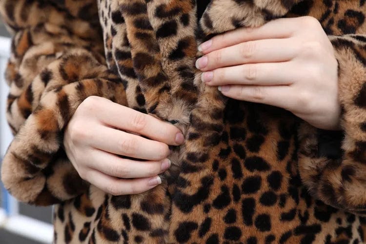 LEE - Leopardfrakke Lockere plysjakke