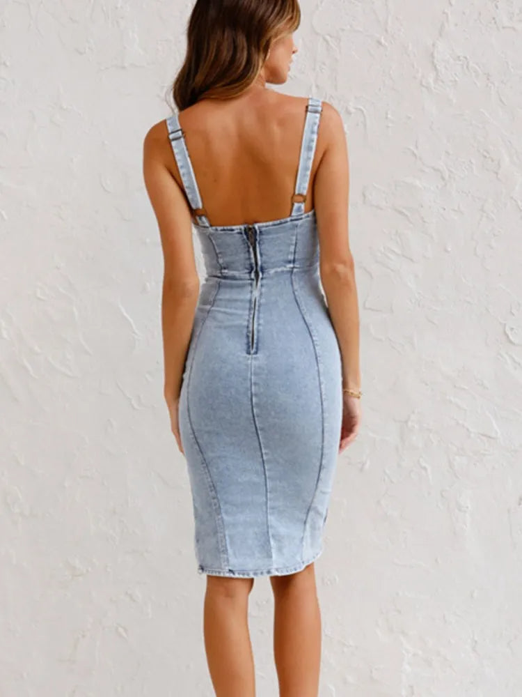 Auberon - Bodycon-midikjole I Denim