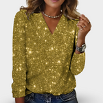 Isolde™ – Glitrende bluse med V-udskæring