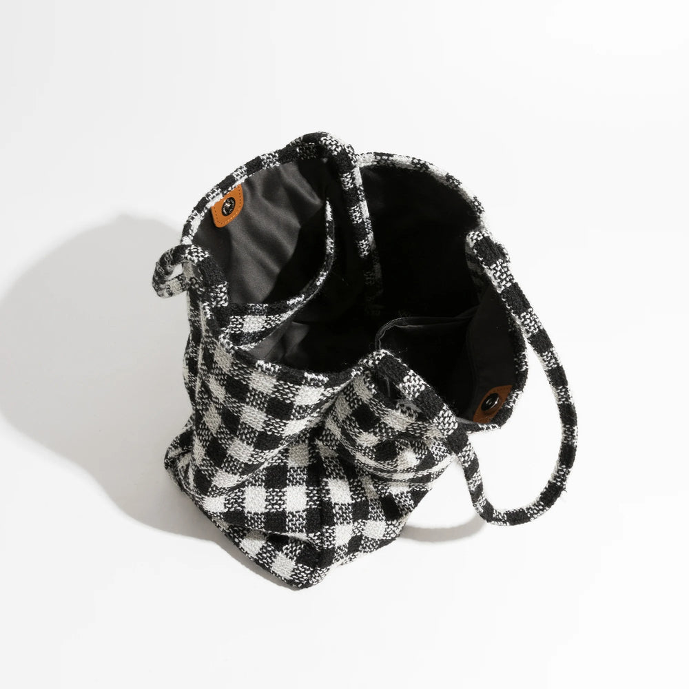 Olivia Checkered Tote Bag