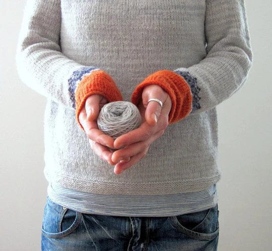 Mathilda - grå sweater i boho-stil