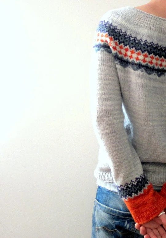 Mathilda - grå sweater i boho-stil