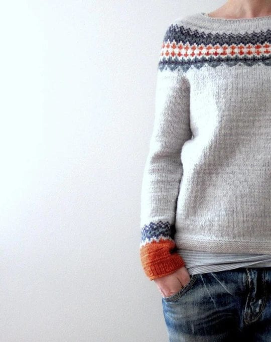 Mathilda - grå sweater i boho-stil