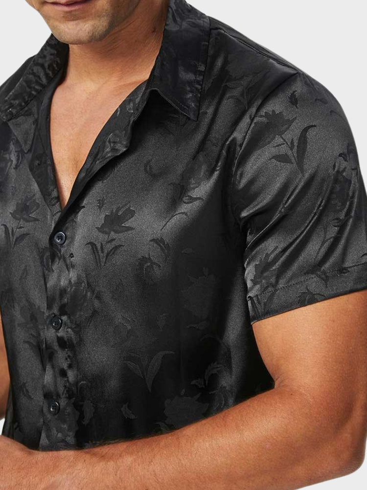 Devako Sort satinbluse