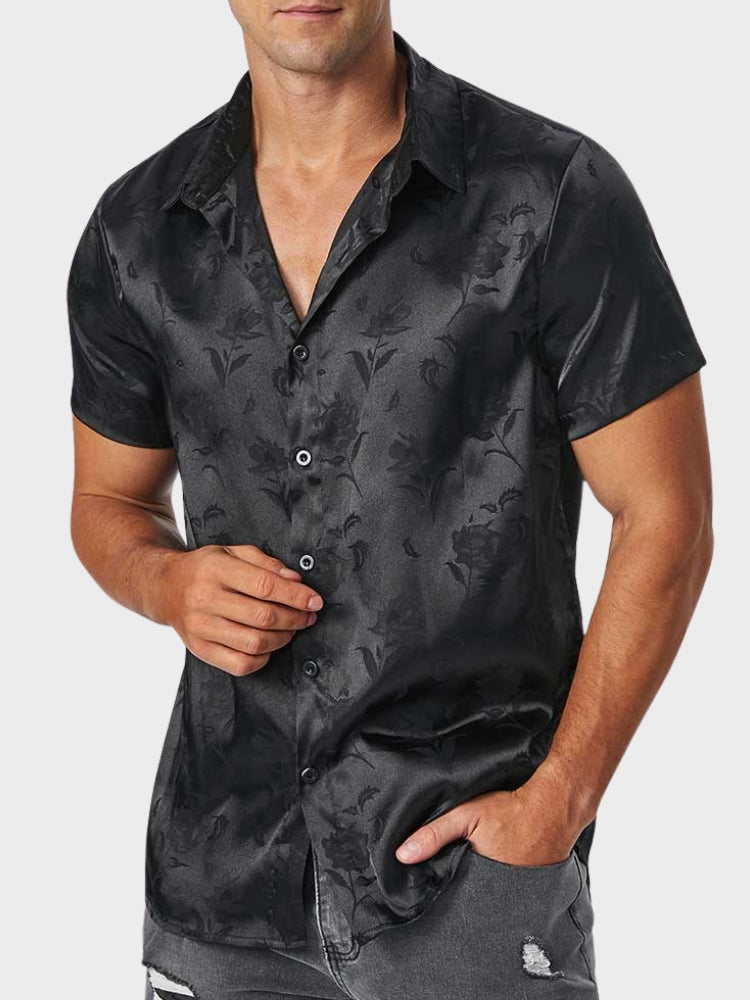Devako Sort satinbluse